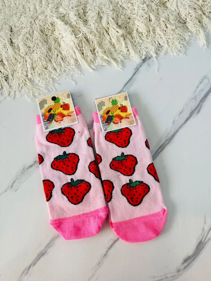 SOQUETES ADULTO ALGODÓN - FRUTILLA
