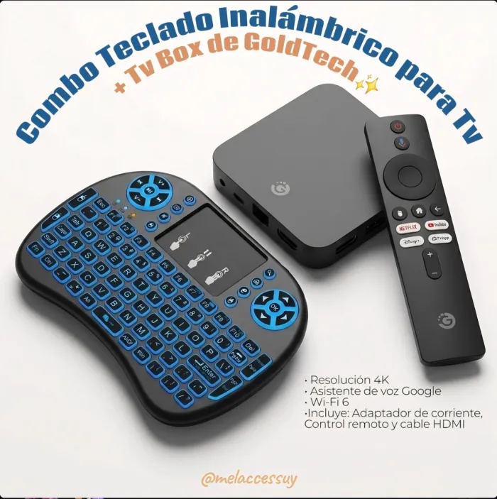 Combo Teclado Inalámbrico + TV Box GoldTech ✨