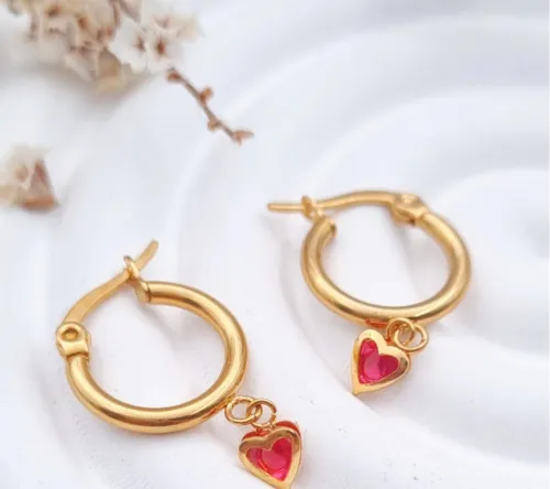 Aro Corazón Fucsia