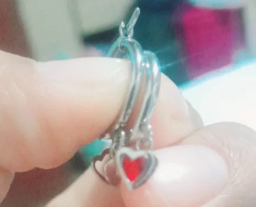 Aros Corazon Rojo 