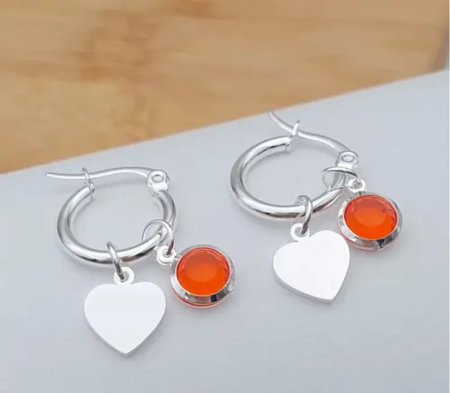Aros Corazon y Circulo Naranja