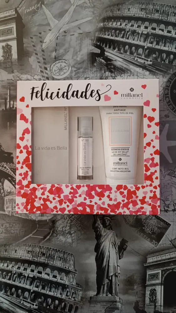 Box La vida es bella-crema, perfume 30ml y roll on