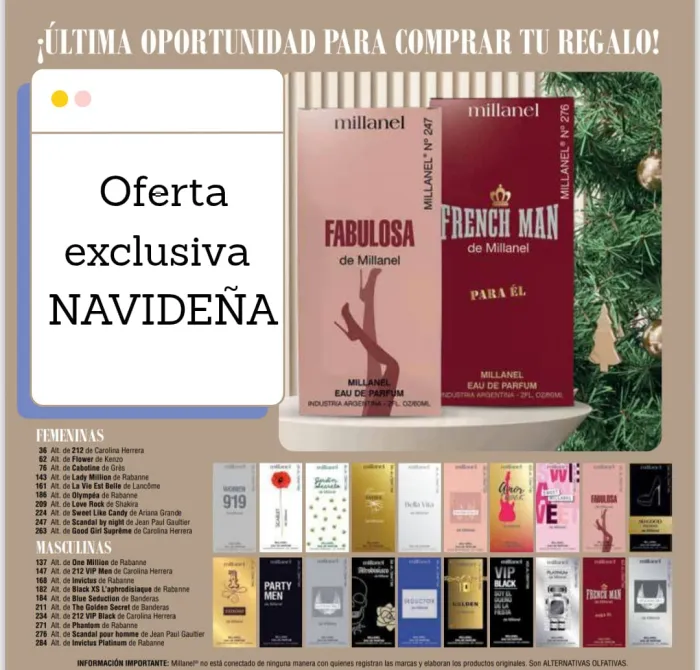 Oferta Navideña Excluiva en fragancias 60 ml Femme