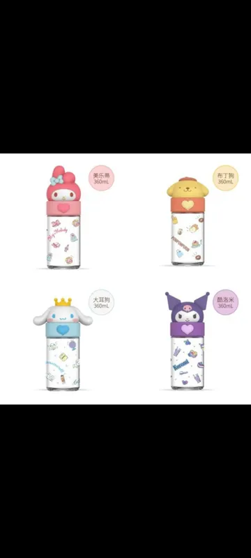 Vaso de vidrio Sanrio muñequito original  5
