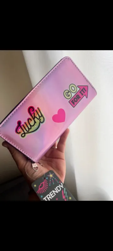Billetera tornasolada Trendy doble cierre 2