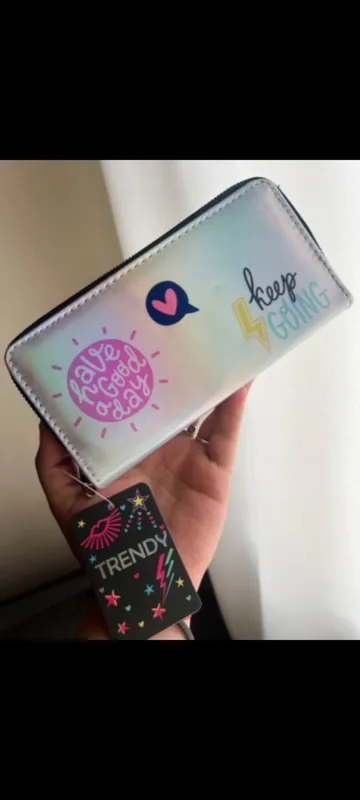 Billetera tornasolada Trendy doble cierre 3