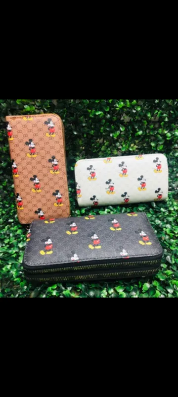 Billetera Mickey doble cierre tamaño grande