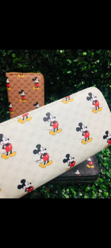 Billetera Mickey doble cierre tamaño grande 2