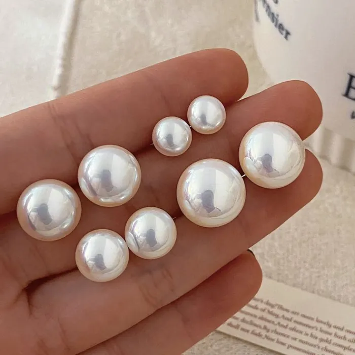 Aritos perlas blancas  2