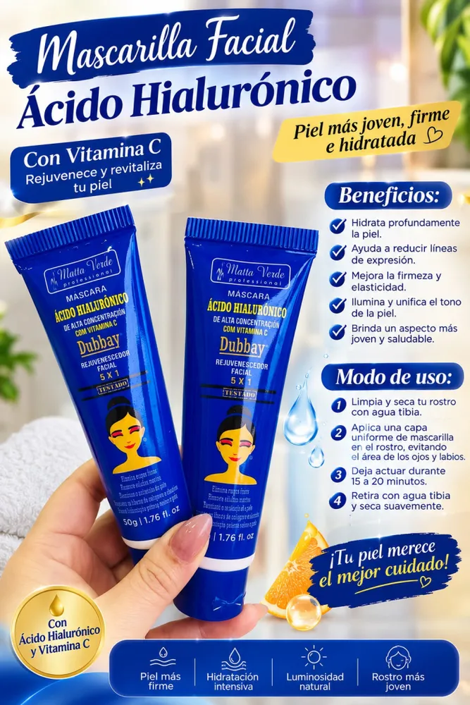Mascarilla Facial con Ácido hialuronico