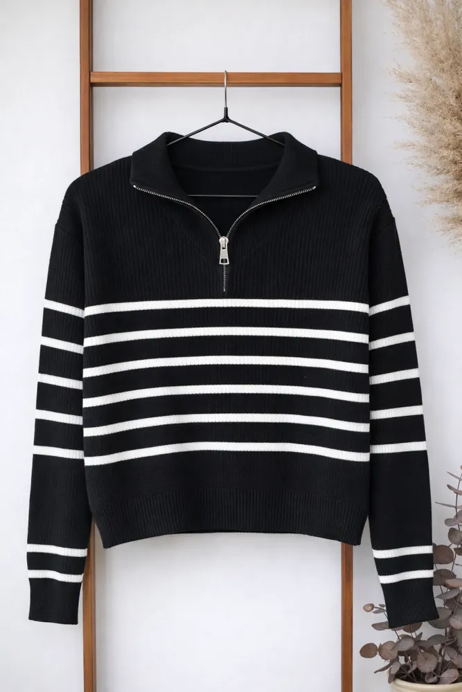 Sweater Cuello Polo con Cierre