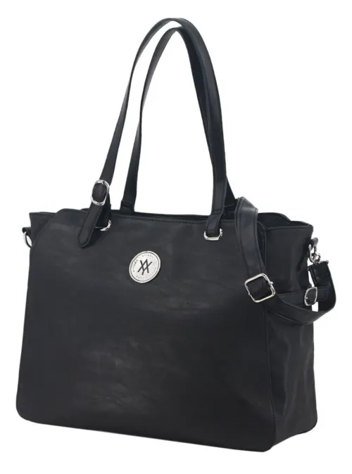 Cartera Tote Simil cuero Grande Amayra Negra