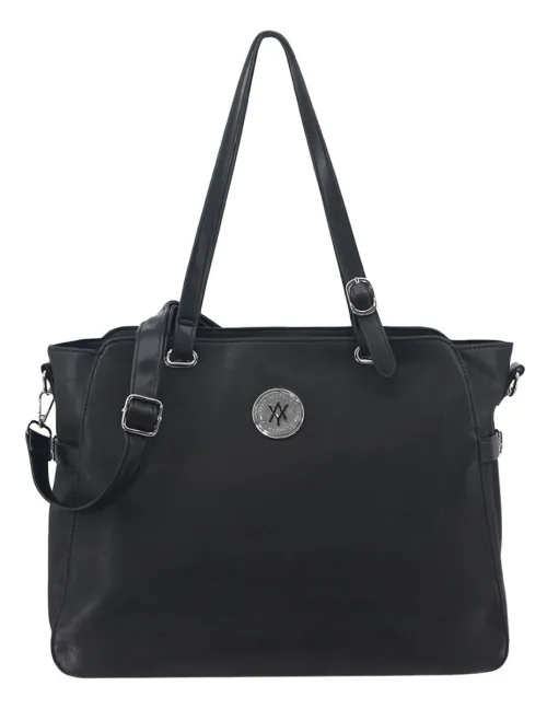 Cartera Tote Simil cuero Grande Amayra Negra 2