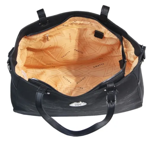 Cartera Tote Simil cuero Grande Amayra Negra 3