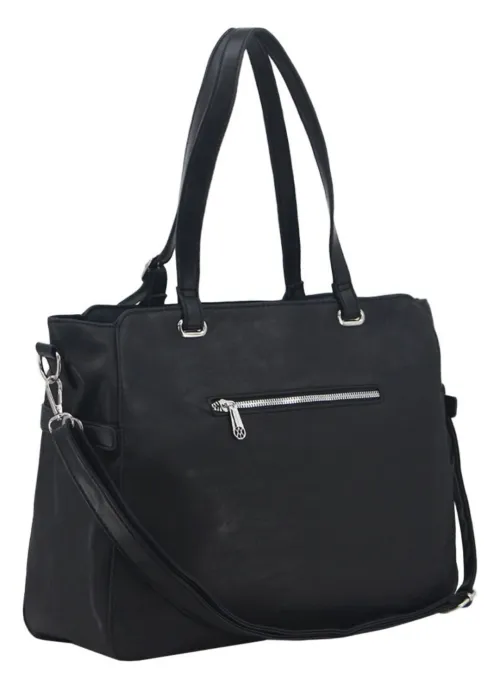 Cartera Tote Simil cuero Grande Amayra Negra 4