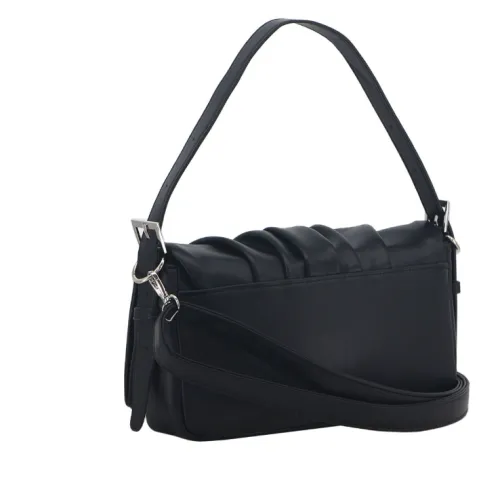 Cartera bandolera Amayra negra con frunces  2