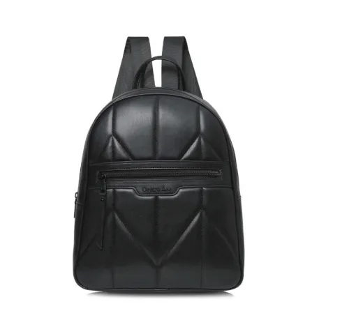 Mochila cuero Pu negra Las Oreiro