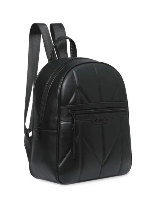 Mochila cuero Pu negra Las Oreiro 2