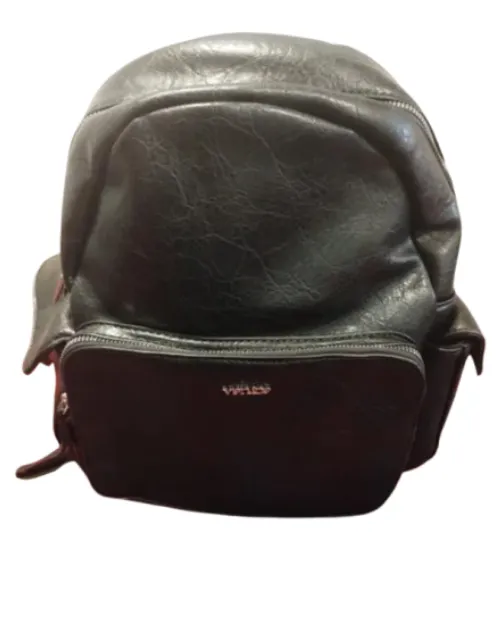 Mochila negra cuero Pu brillante Venice