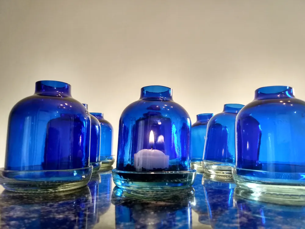💙Hornitos de vidrio, con vela💙 ♻️ 1