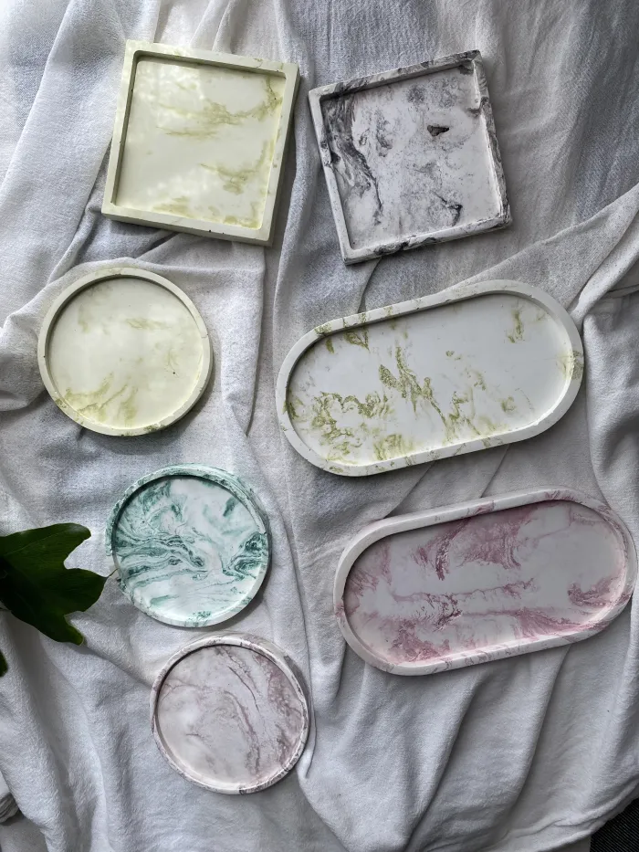 Bandeja ovalada mármol pink  2