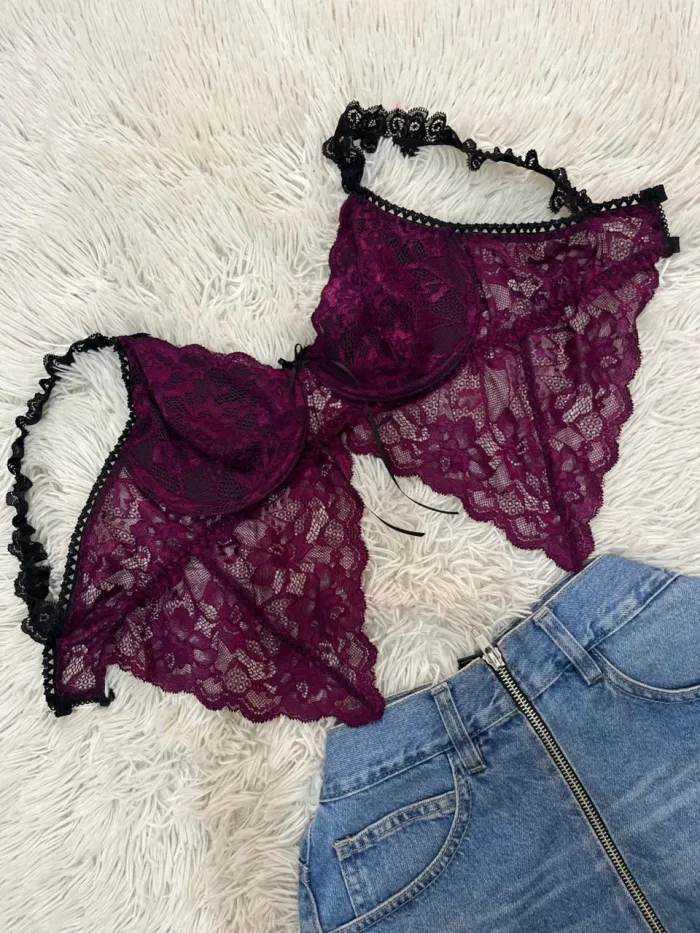 bustier ciruela