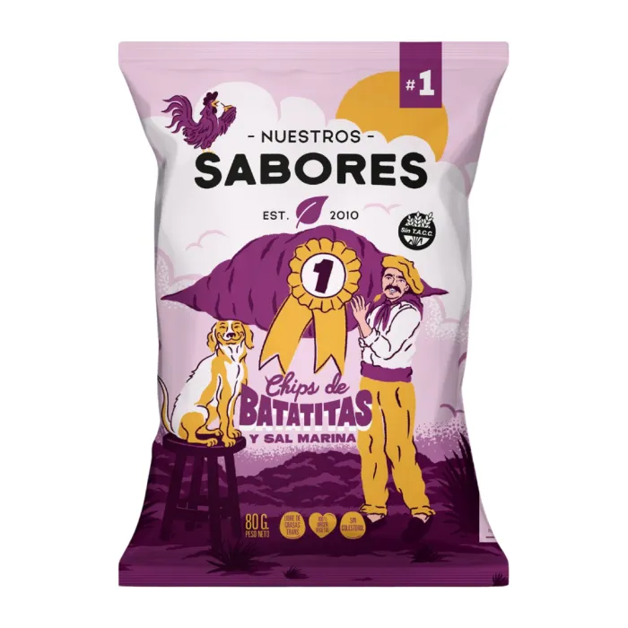 NUESTROS SABORES  Chip de batata con sal marina 80g BATATITAS Precio por unidad