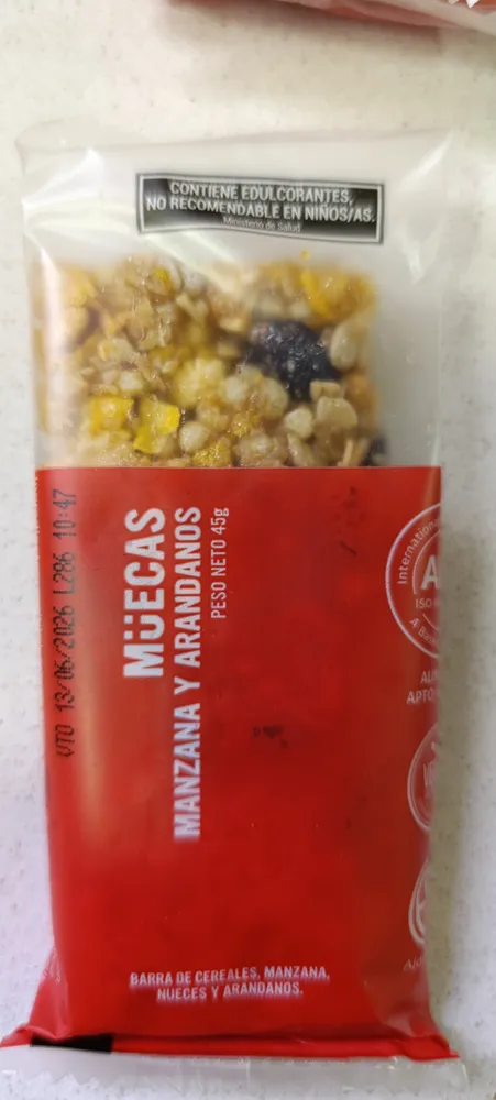 Barra de Cereales Manzana y Arándanos 45g