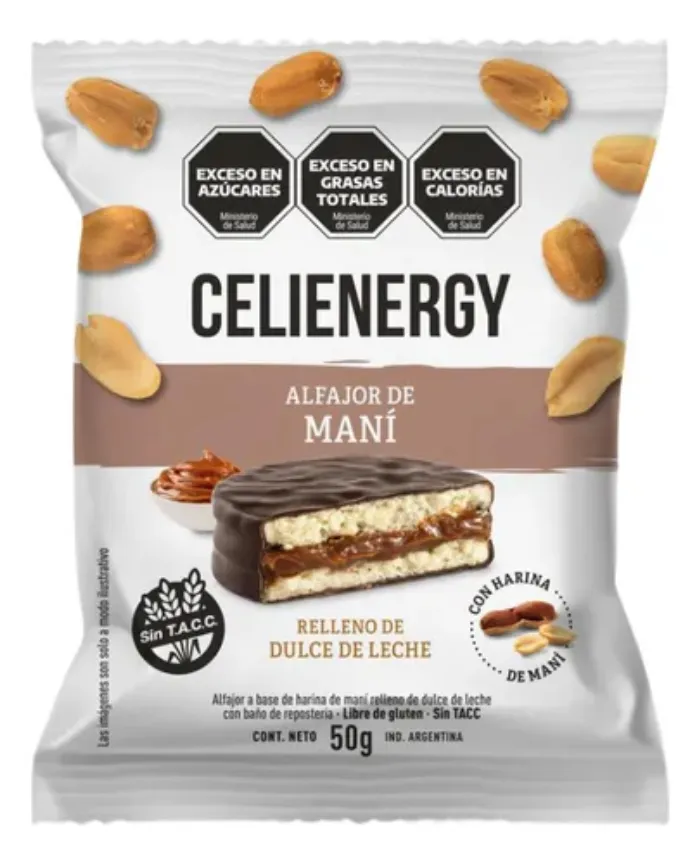 Alfajor Celienergy de Maní con Dulce de Leche 50g