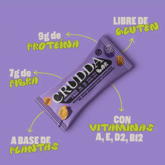 Barra de Proteína Crudda 40g Arandanos y Nuez