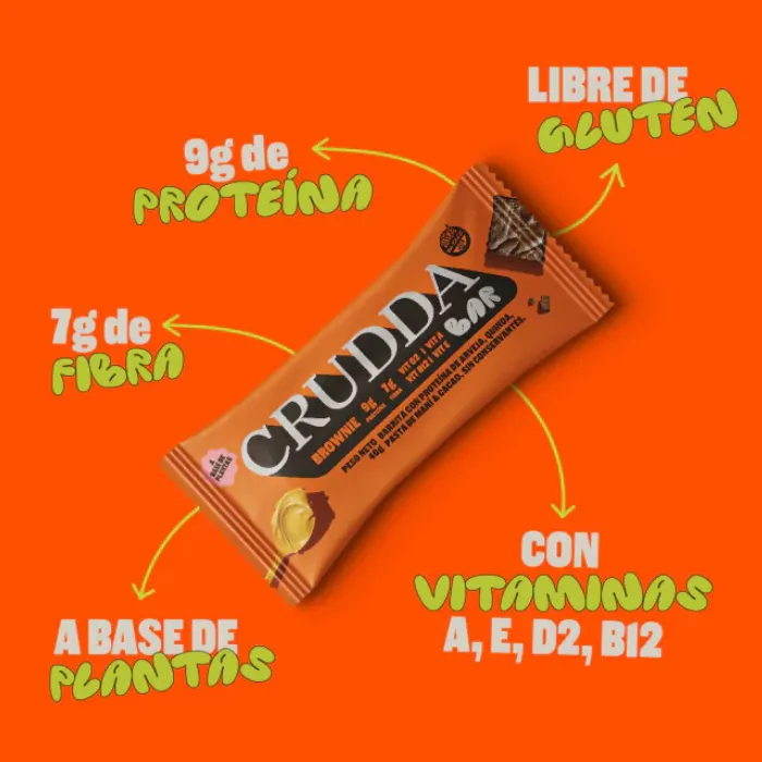 Barrita Crudda de Proteína y Fibra Brownie