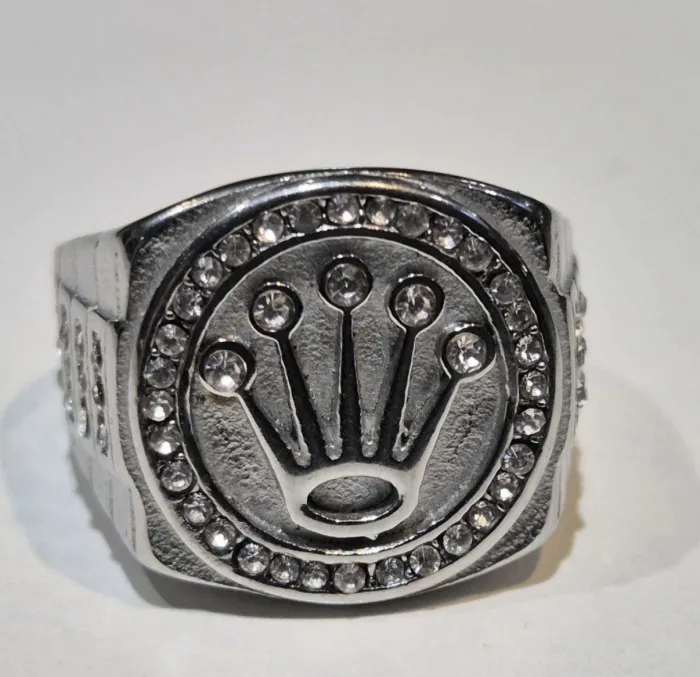 Anillo rolex plateado