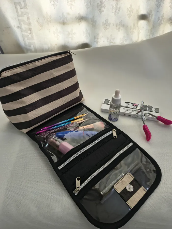 Neceser multi rayado negro 2