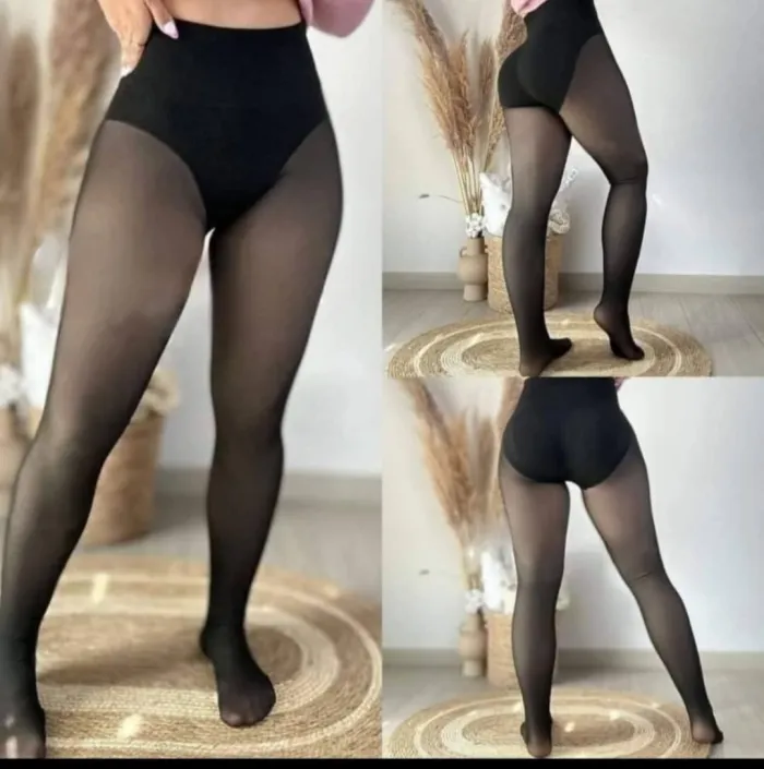 Calza abrigada efecto piel con faja 2