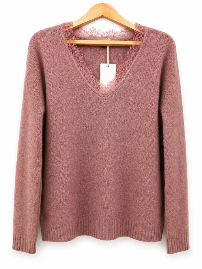Sweter con Broderie 