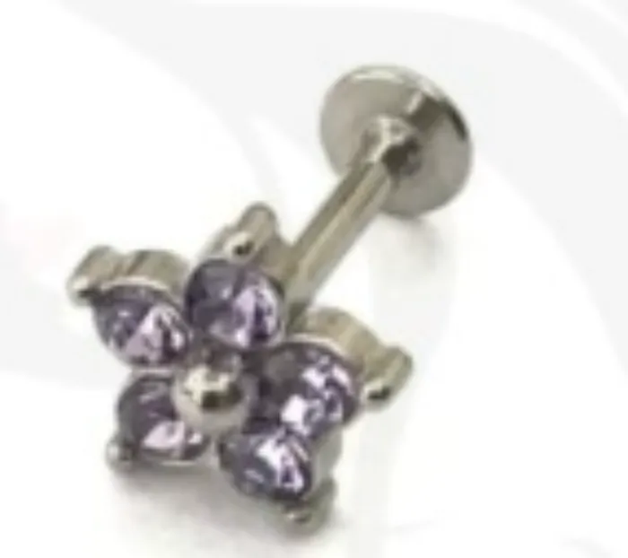 Labret flor multistras rosa/violeta