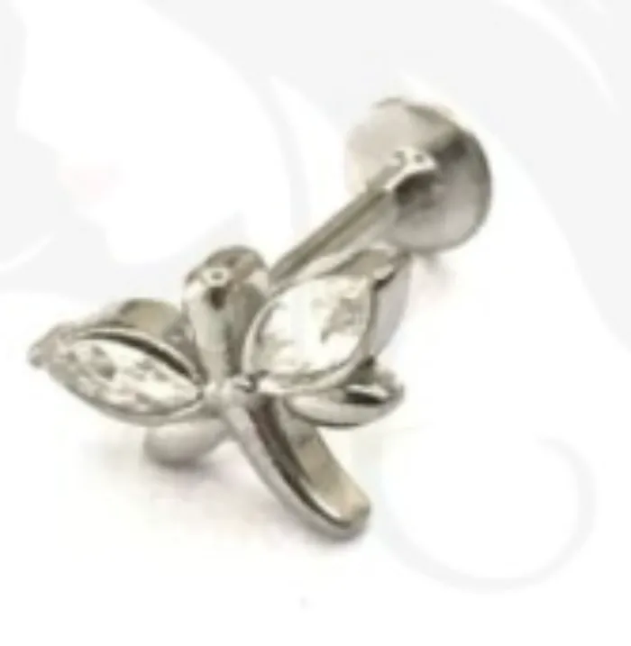 labret libelula plateado