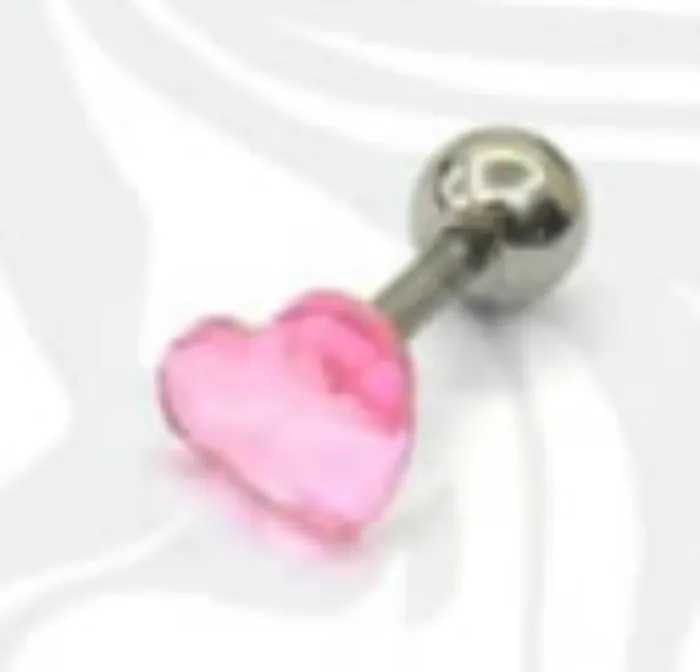 labret corazon / rosa /rojo