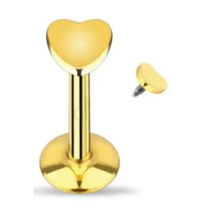 LABRET CORAZON DORADO/PLATEADO