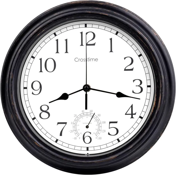 Reloj de Pared Clásico con Termómetro