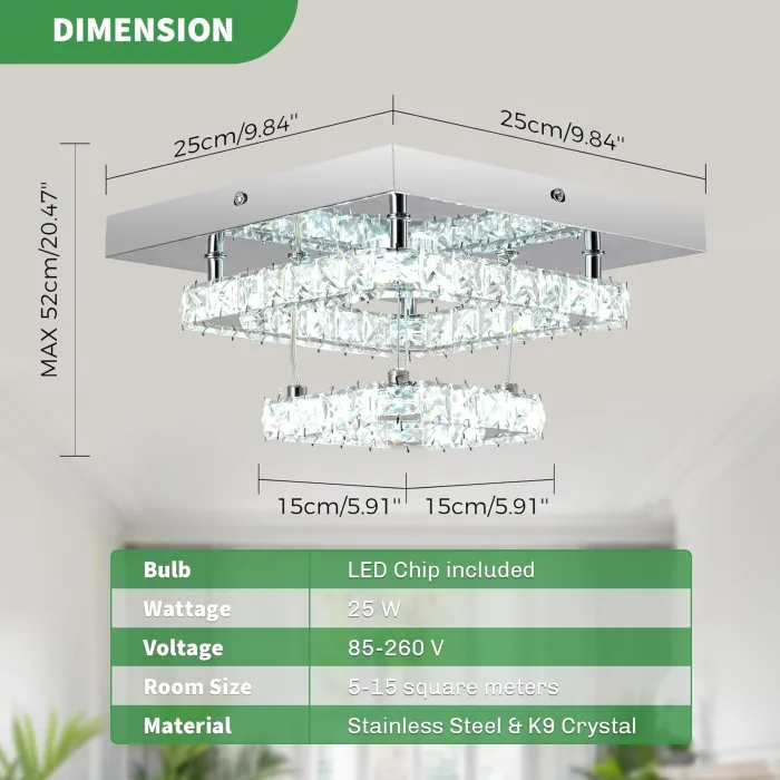 Lámpara de Techo Cristal LED