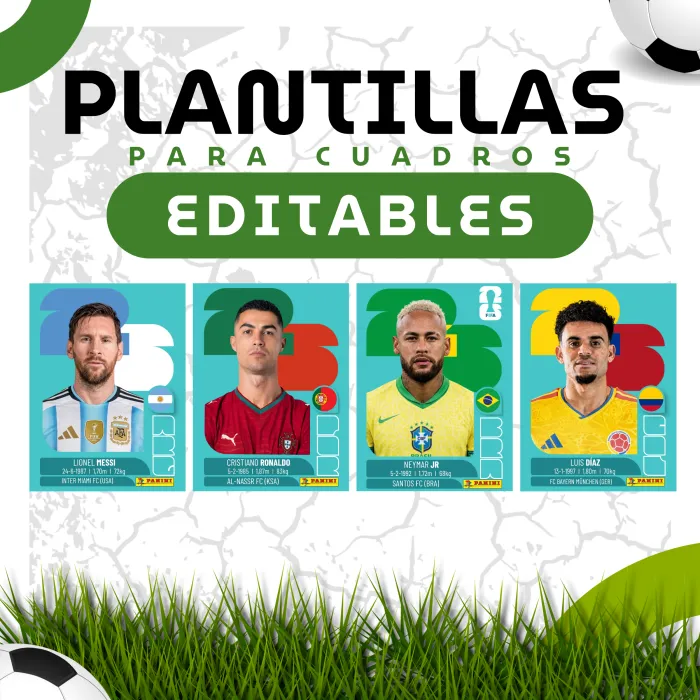 Cuadros Tipo Estampilla Mundialista Editables