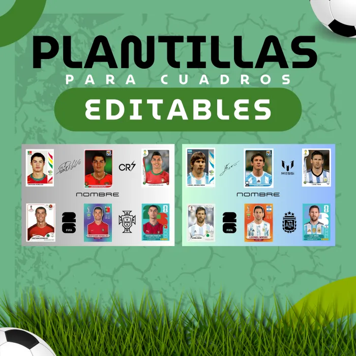 PLANTILLAS DE CUADROS CONMEMORATIVOS MESSI Y CR7