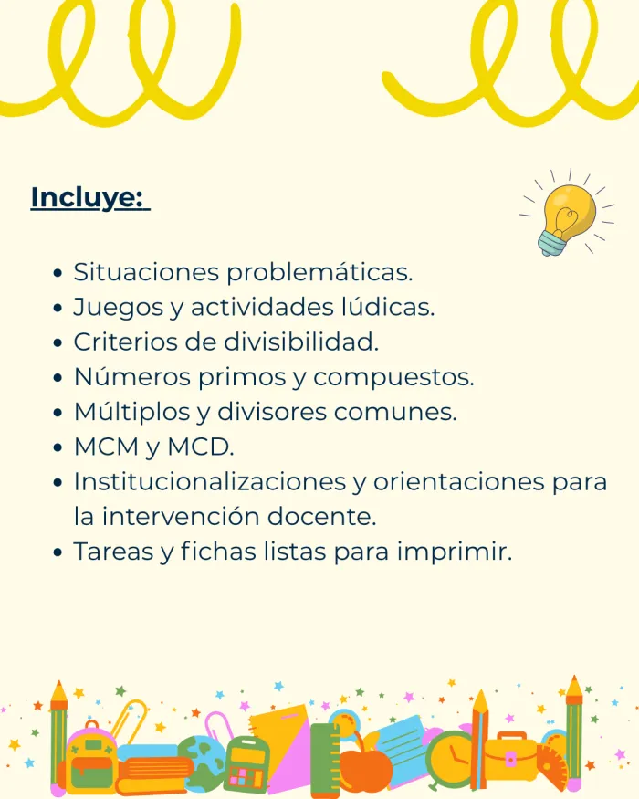 Secuencia múltiplos y divisores 5to grado 