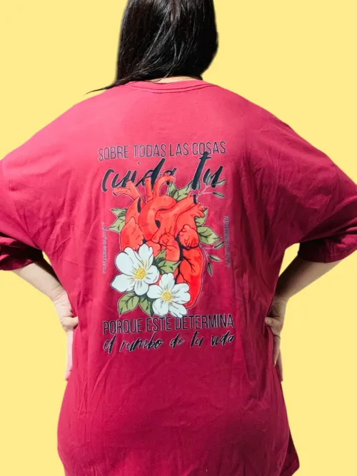 REMERA OVERSIDE : cuida tu corazón 
