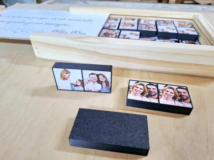 Domino personalizado caja madera premium