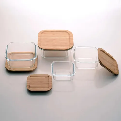 Set 3 tupper de vidrio con tapa 
