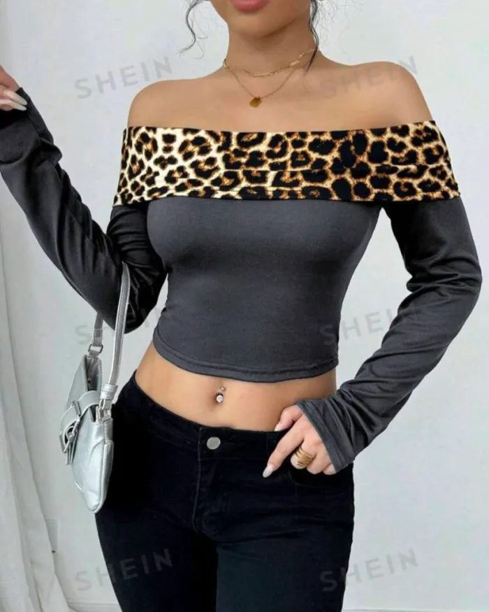 SHEIN Rafferiza Top con hombros descubiertos