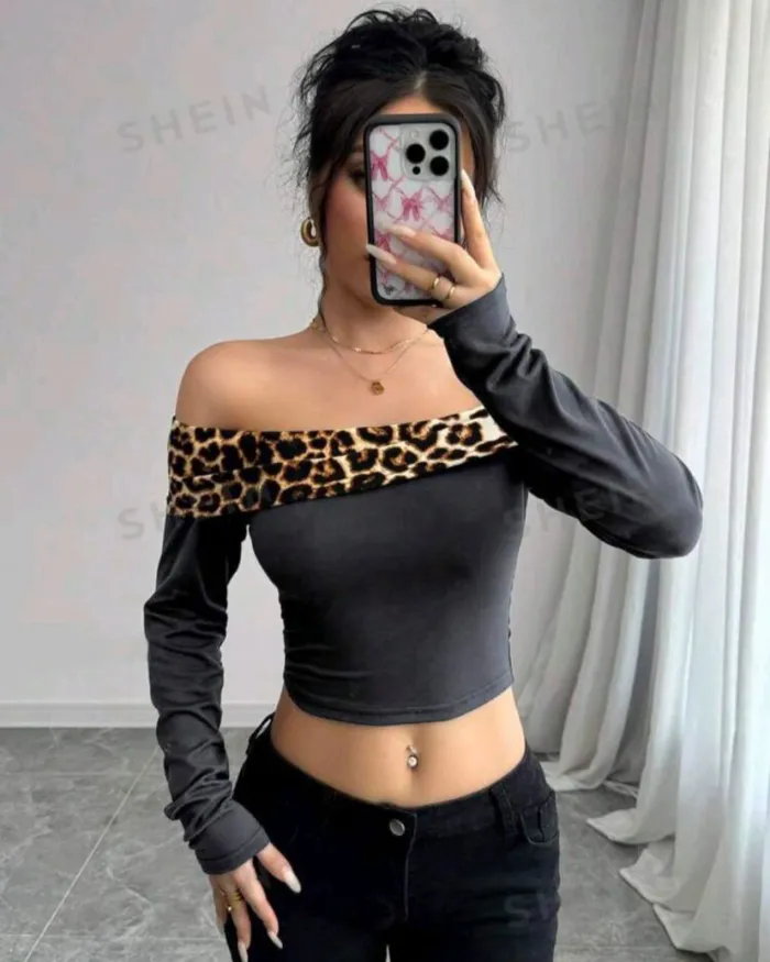 SHEIN Rafferiza Top con hombros descubiertos 2