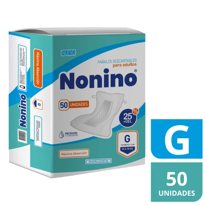 pañal recto nonino talle G x 50